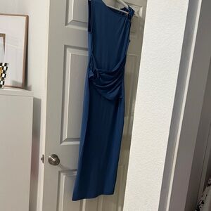 Chic One Shoulder Navy Dress